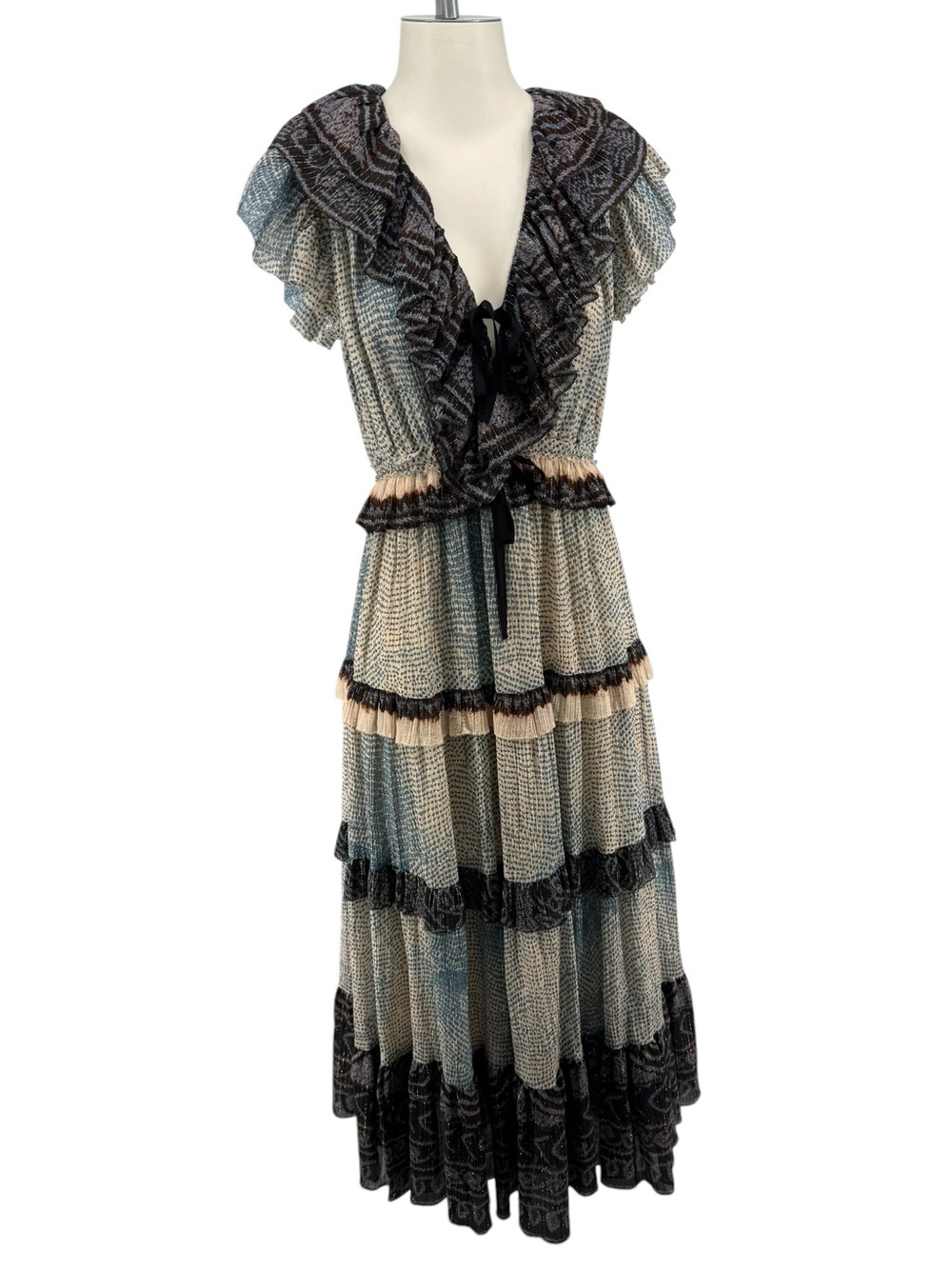 Ulla Johnson Arisa Ruffle Tie Tiered Maxi